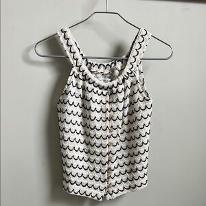 NWOT Madewell Texture & Thread XXS Black and Ecru Swing Tank Top